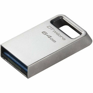 USB Pendrive Kingston Micro 64 GB Schwarz Silberfarben