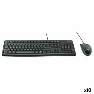 Tastatur mit Maus Logitech MK120 Schwarz Qwerty Spanisch (10 Stück)