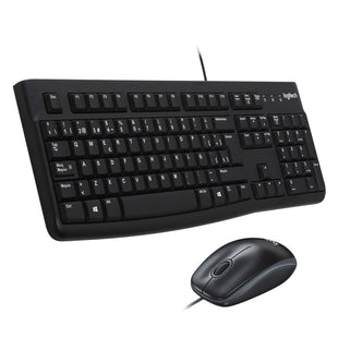 Tastatur mit Maus Logitech MK120 Schwarz Qwerty Spanisch