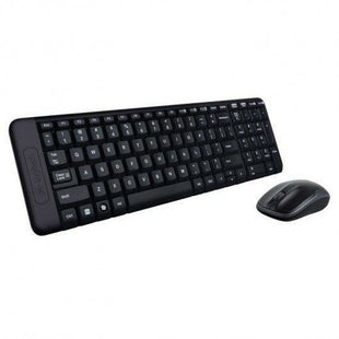 Tastatur mit Drahtloser Maus Logitech K220 + M150 - MK220 Schwarz Qwerty Spanisch