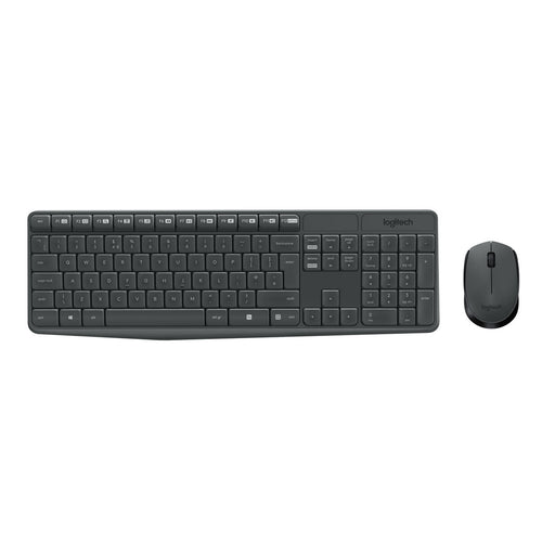 Tastatur mit Drahtloser Maus Logitech 920-007919 Schwarz Grau Qwerty Spanisch QWERTY