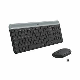 Tastatur mit Maus Logitech COMBO MK470 Schwarz Grau Qwerty Spanisch