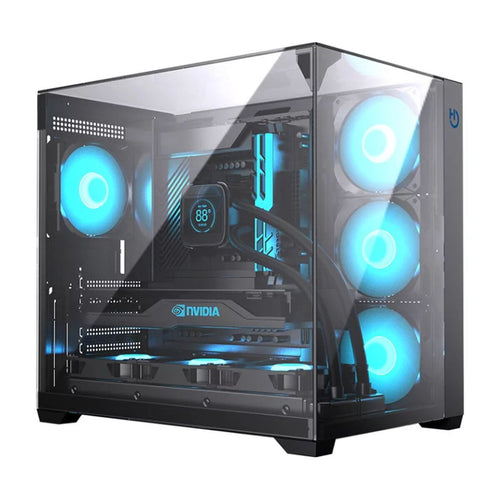 ATX Semi-Tower Gehäuse Hiditec CHA010056 Schwarz