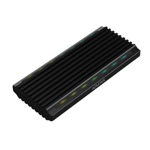 Festplattenhülle Aisens ASM2-RGB012B USB Schwarz Ethernet LAN USB-C USB 3.2 Gen 2 (3.1 Gen 2)