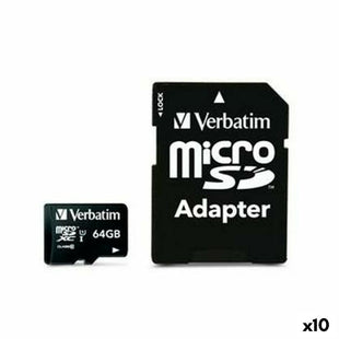 Mikro SD Speicherkarte mit Adapter Verbatim 64 GB (10 Stück)