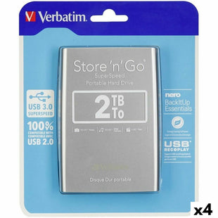 Externe Festplatte Verbatim STORE 'N' GO Schwarz Silberfarben HDD 2 TB (4 Stück)